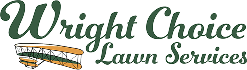 Wright Choice Lawn Services logo, green text.